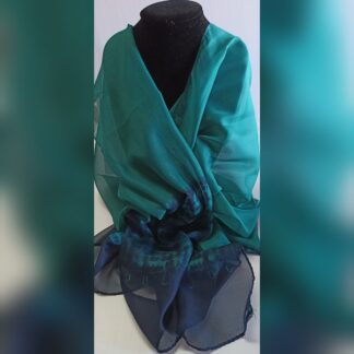 Elegant Chiffon Scarf - Green & Blue