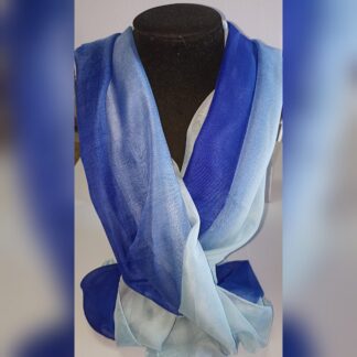 Elegant Chiffon Scarf - Blue Ombre