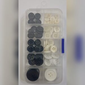 Assorted Sewing Buttons – Black & White Set with Organizer - Image 2