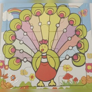 Wooden Puzzle - 9 piece - Peacock