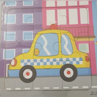 Wooden Puzzle - 9 piece - Yellow Car