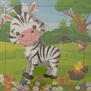 Wooden Puzzle - 9 piece - Zebra