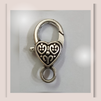 Large Lobster Clasp - Embossed Heart